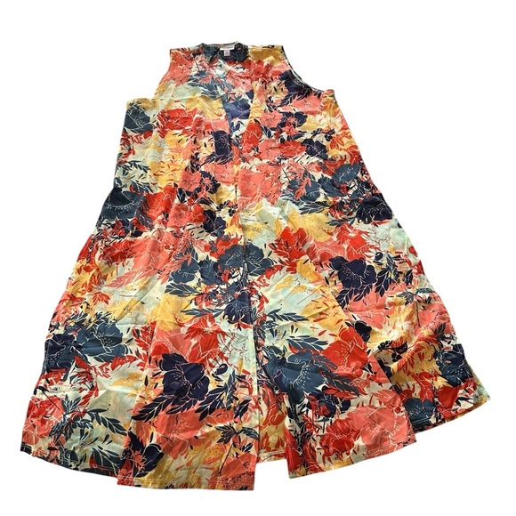 Lularoe women's medium Joy Long Vest Floral, NWT - Picture 1 of 5